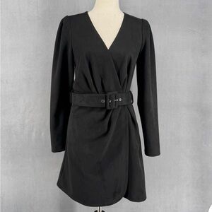 Jason Wu Vegan Suede Black Wrap Dress